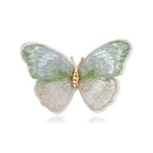 A retro light luxury pure hand embroidered butterfly brooch gradual change craft corsage, fashion niche insect badge accessories - Mixbatch