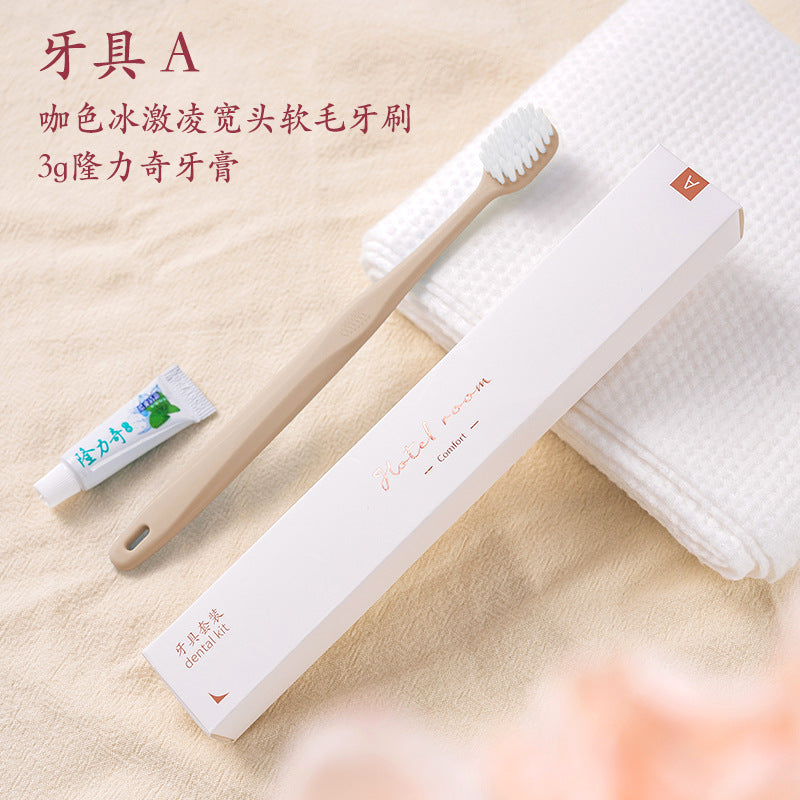 Star hotel special disposable toothbrush with toothpaste comb toiletries set hotel homestay