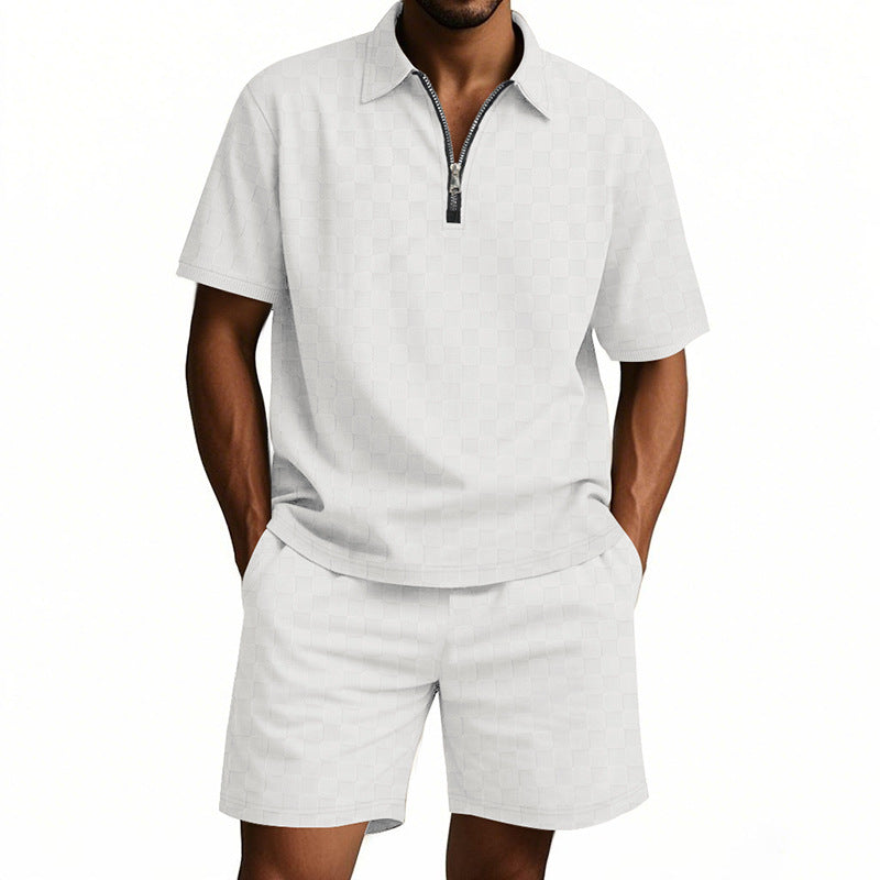 A short-sleeved shorts set
