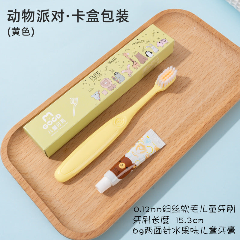 Theme hotel children's disposable toothbrush with toothpaste slippers soft bristle tooth set