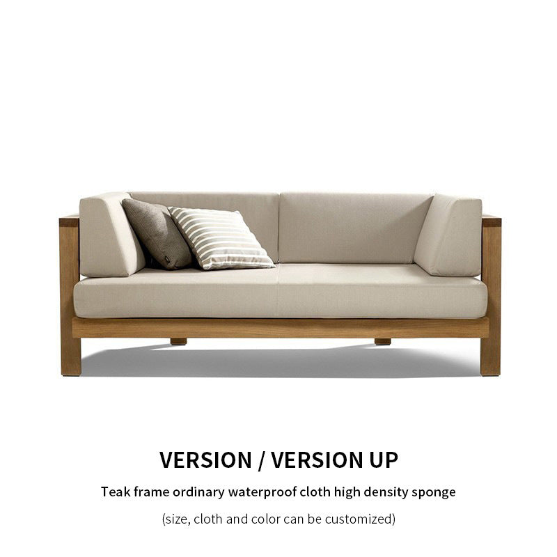 A Nordic outdoor sofa combination teak villa courtyard garden furniture B & B wind outdoor terrace solid wood small coffee table - Mixbatch