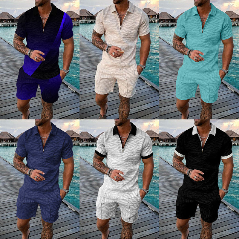 A short-sleeved shorts set