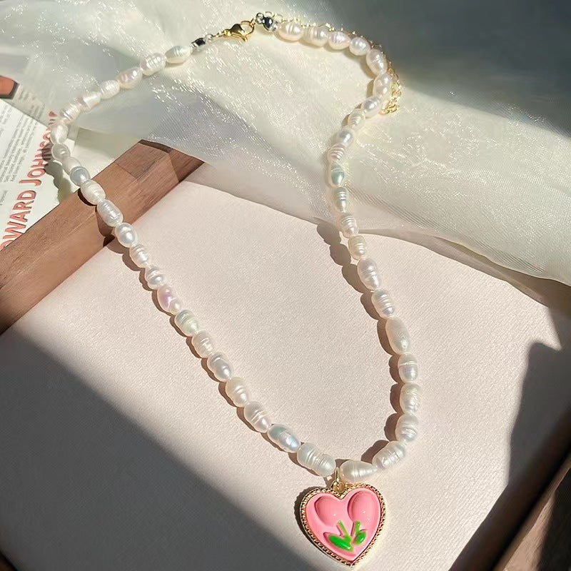 Pearl retro necklace women ins cold wind neck chain light luxury niche design 2023 cd tide sweater chain