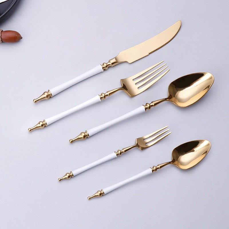 A stainless steel cutlery