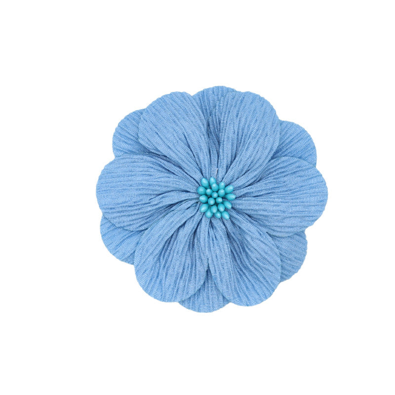 A new handmade pleated fabric flower bark pattern flower core head flower headband accessories shoes and hats flower clothing accessories 8CM - Mixbatch