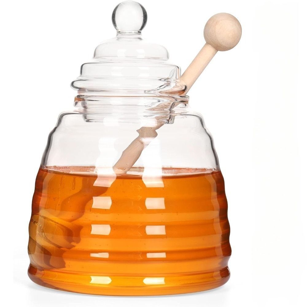 P Jam honey glass jar