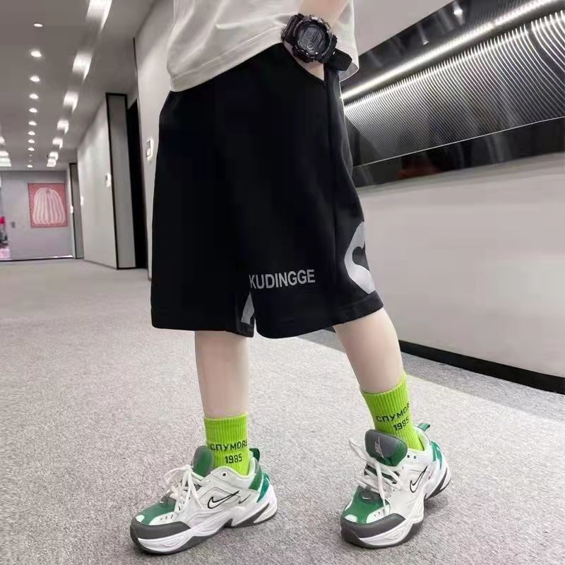 P summer pants new middle-aged and older children's summer middle pants boys thin sweatpants 74.2% COTTON