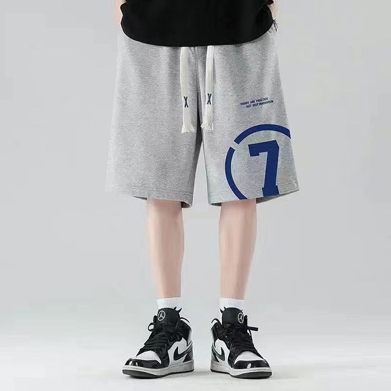 P boys summer Internet celebrity shorts medium pants cotton elastic five-point pants