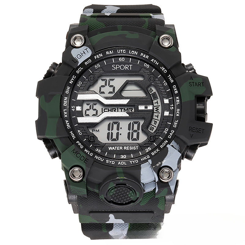 A big mud king with the same life waterproof electronic watch men's students teen trend wolf warrior outdoor sports watch