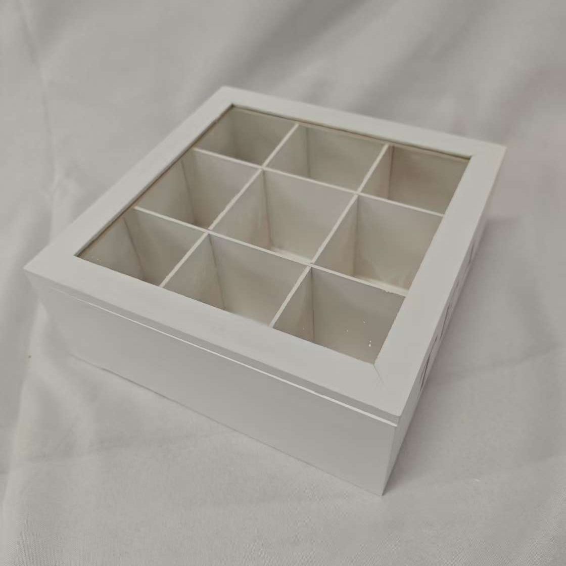 A desktop storage wooden box for tea bags and coffee bags