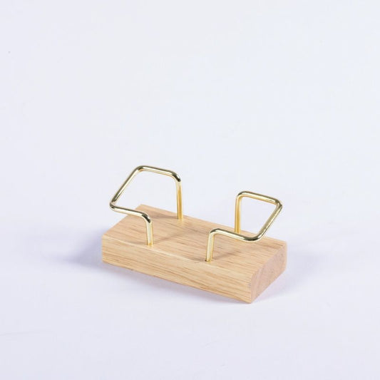 حامل بطاقات عمل من خشب الجوز الأسود