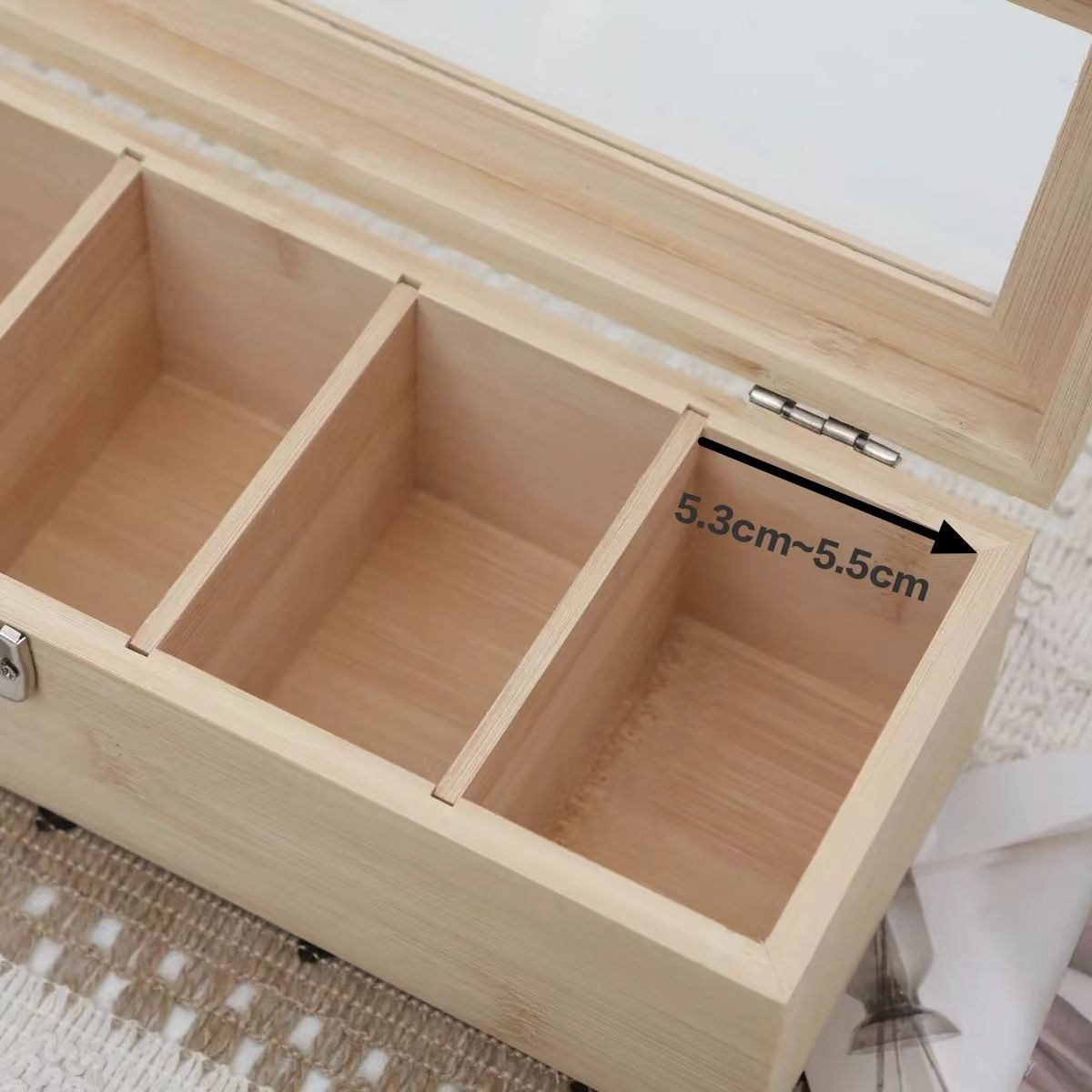 P Bamboo Wood Doge Wenwan Walnut Storage Box Babao Tea Coffee Storage Box Yagli Board Transparent Solid Wood Finishing Box