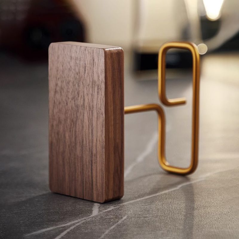 حامل ورق ترشيح من خشب الجوز الأسود الصلب والنحاس