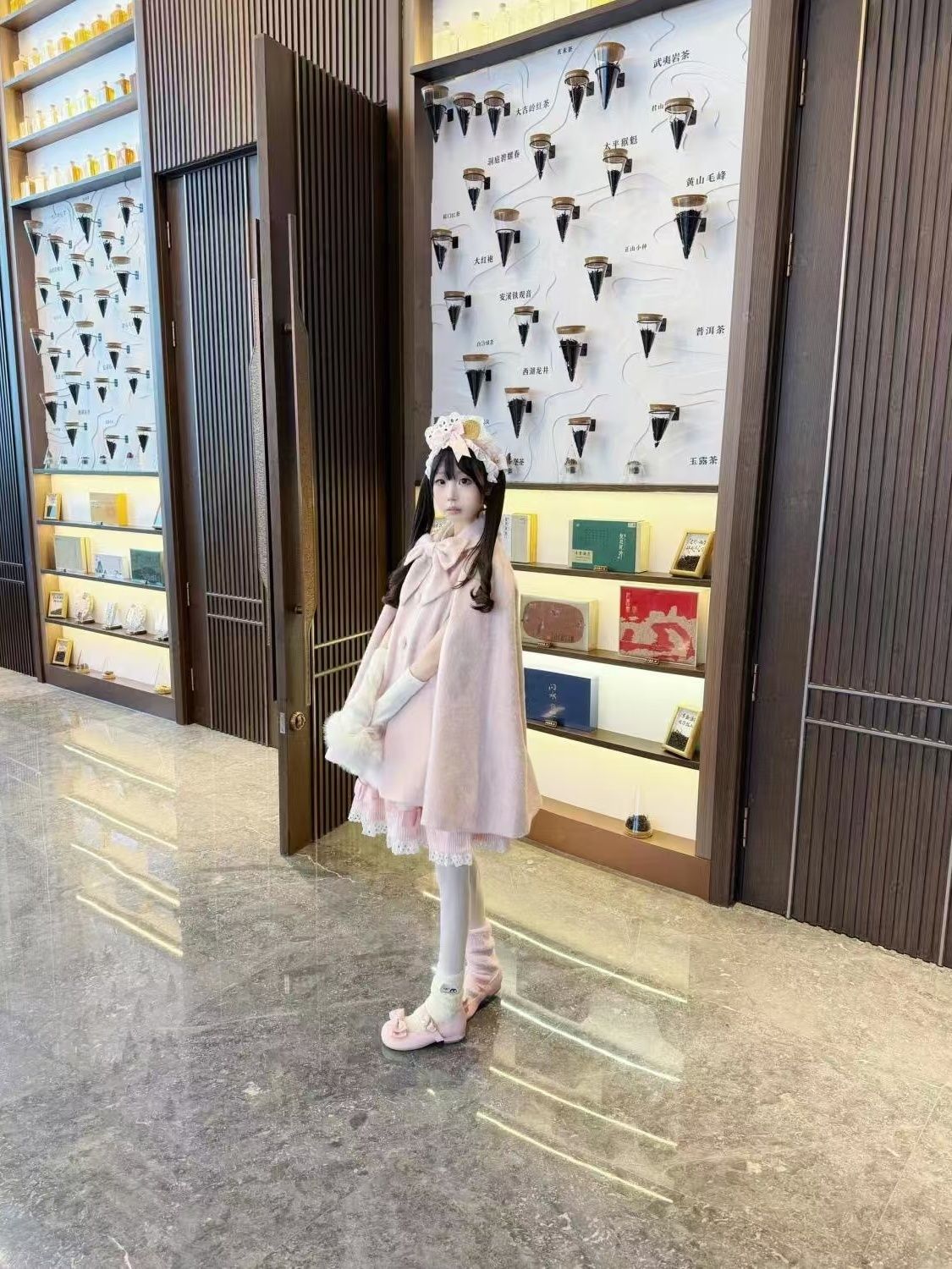 P loose cloak jacket winter new loose lazy fashionable bow top