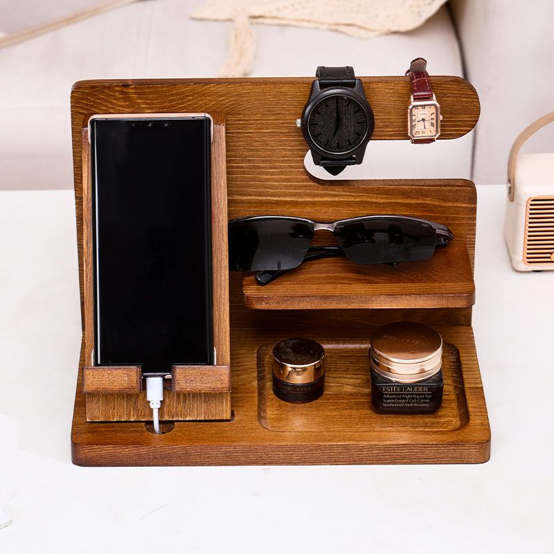 P Black Walnut Storage Rack Watch Mobile Phone Shelf