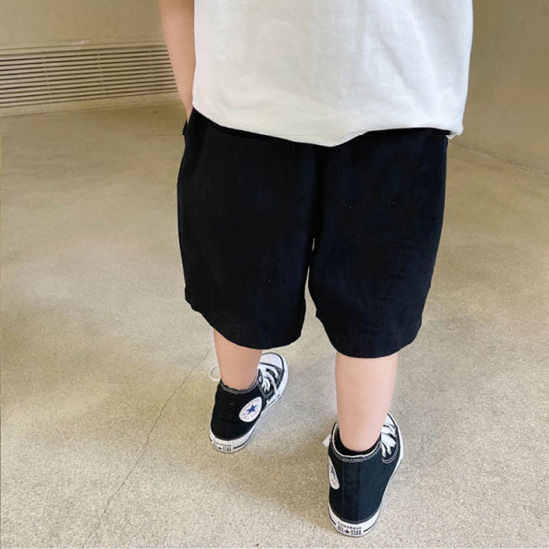 P Spring, summer and autumn outer wear boys and girls leggings casual five-point pants
