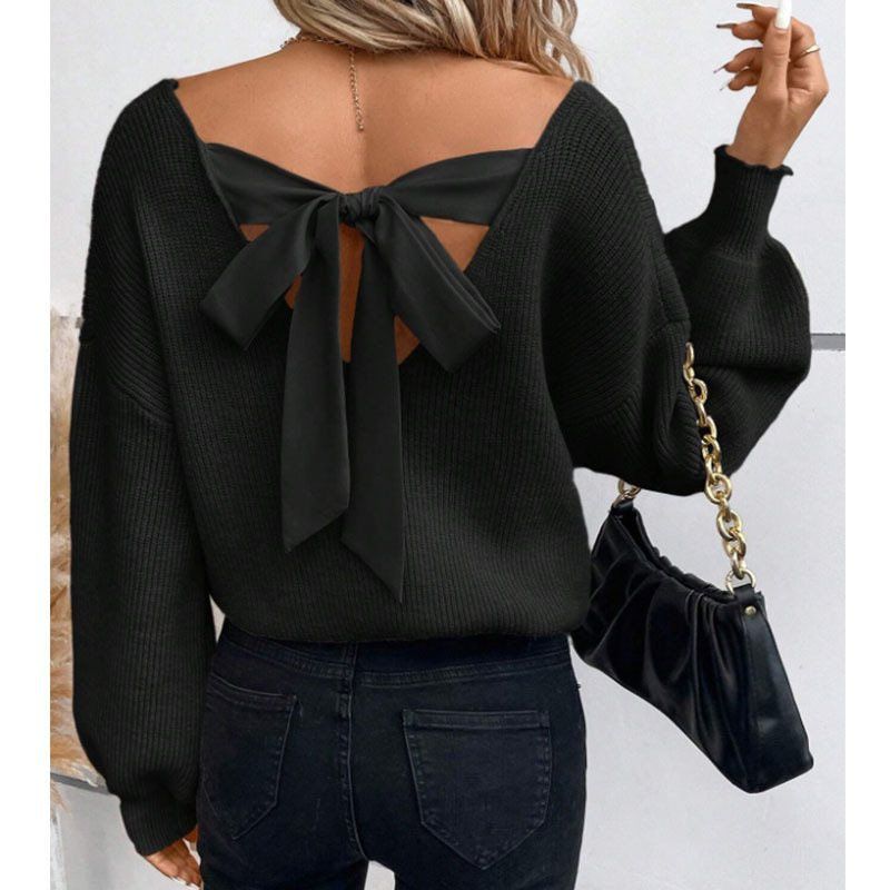 P V-neck solid color sweater