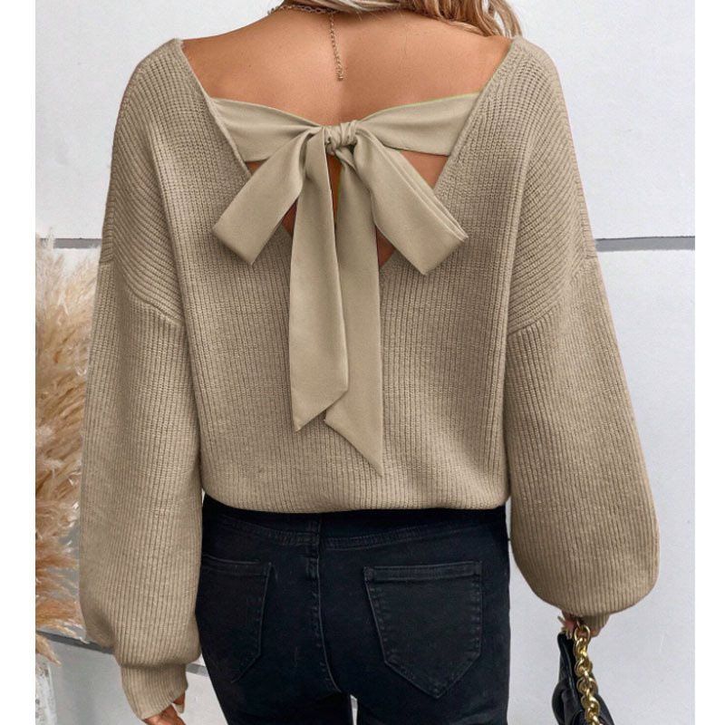 P V-neck solid color sweater