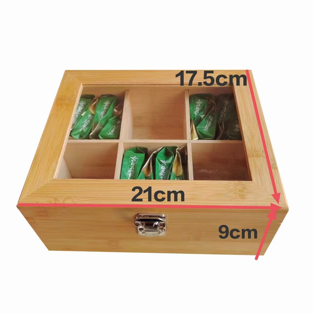 P Bamboo Wood Doge Wenwan Walnut Storage Box Babao Tea Coffee Storage Box Yagli Board Transparent Solid Wood Finishing Box