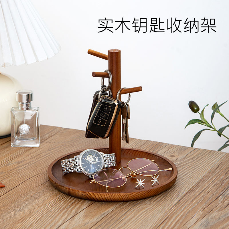P Solid wood key hanger table storage rack
