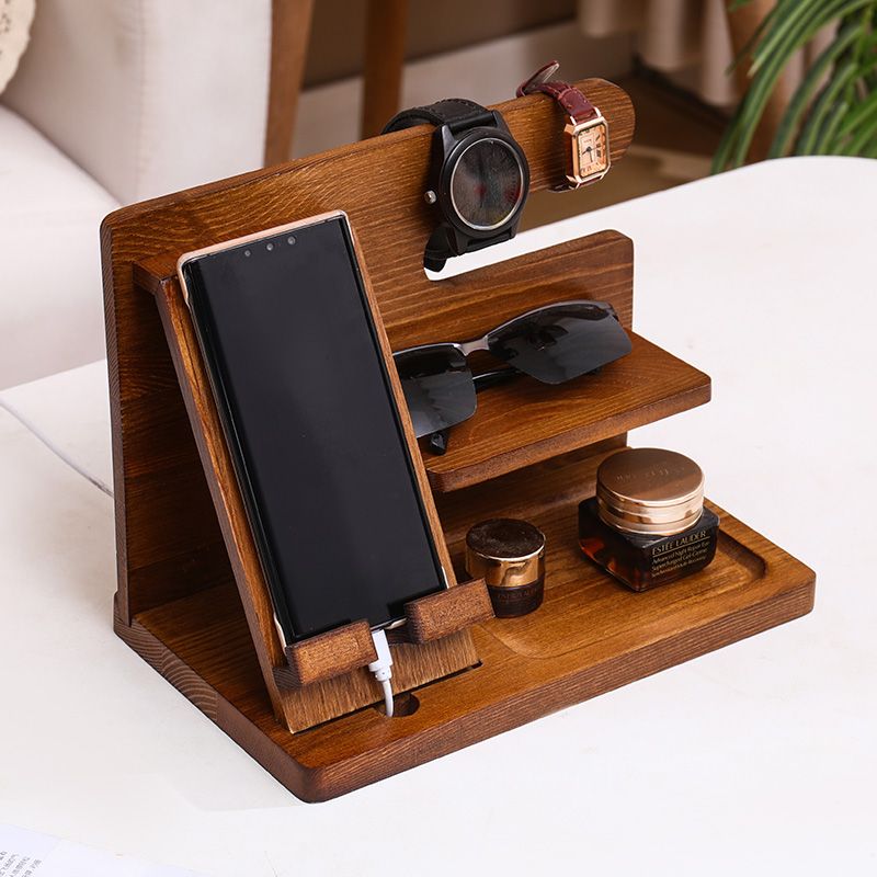 P Black Walnut Storage Rack Watch Mobile Phone Shelf