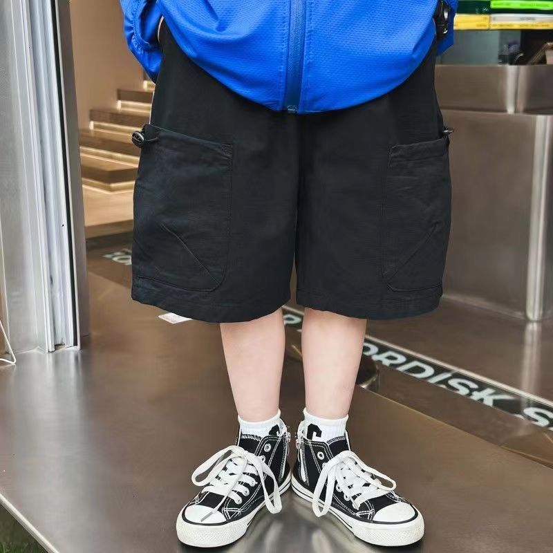 P summer new boys tooling pure cotton shorts thin boys five-point pants middle pants wearing foreign trend