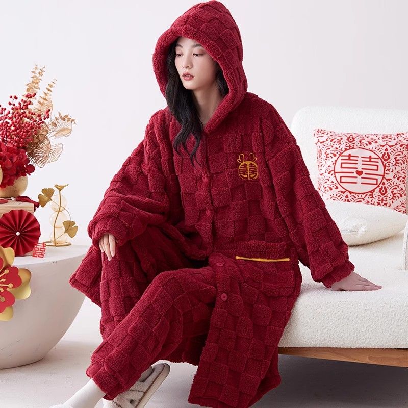 P winter plush pajama set
