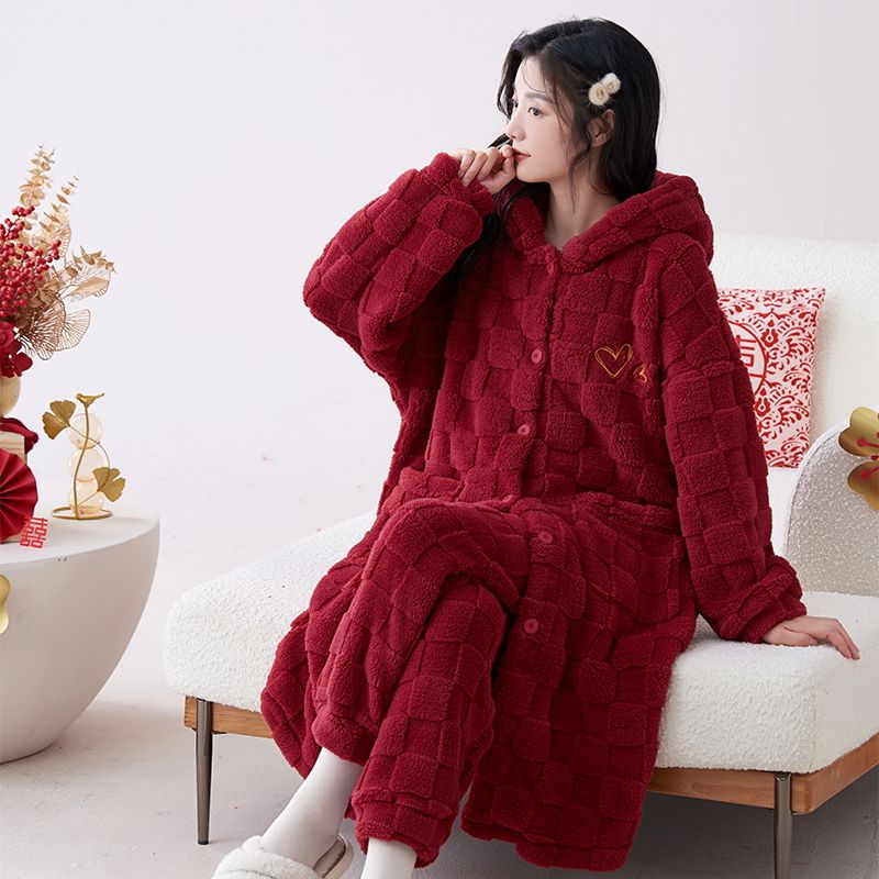 P winter plush pajama set