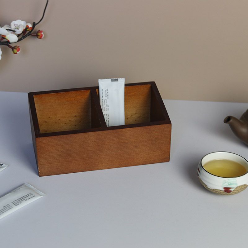 P Solid wood compartment storage box Item box