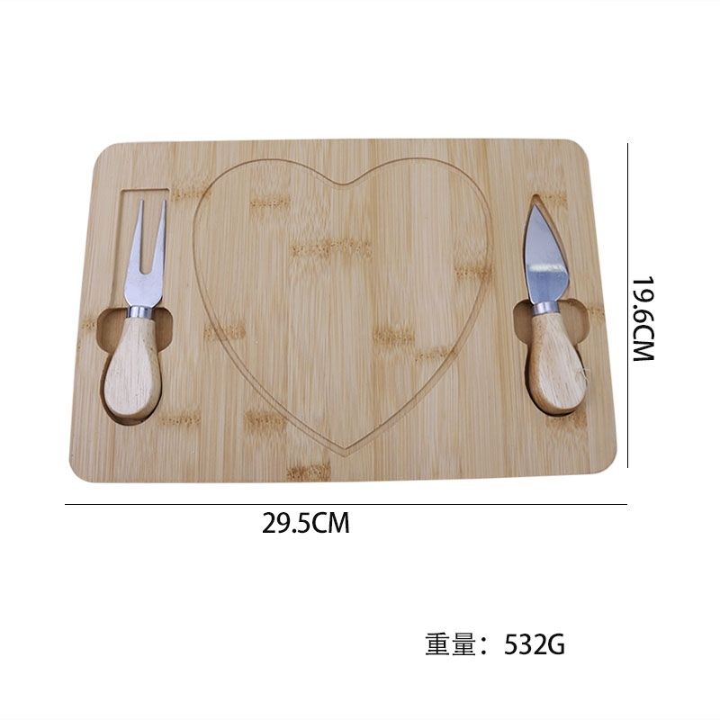 P stainless steel simple bamboo cheese cheese butter knife board set western food cut fruit with knife cutting board