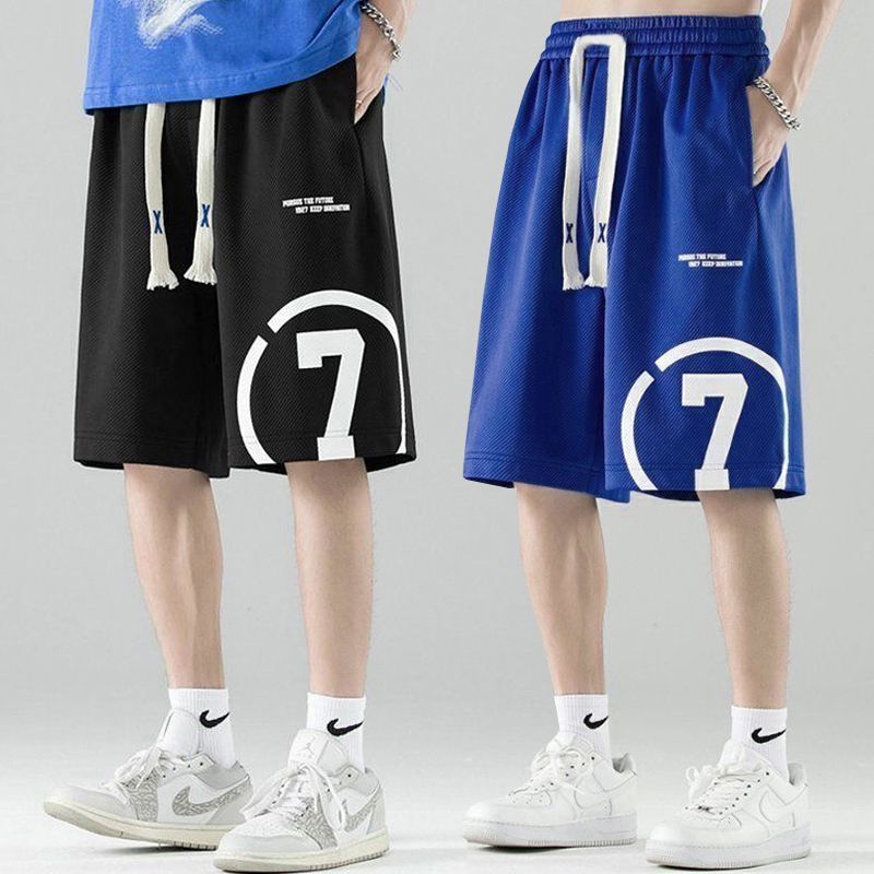 P boys summer Internet celebrity shorts medium pants cotton elastic five-point pants