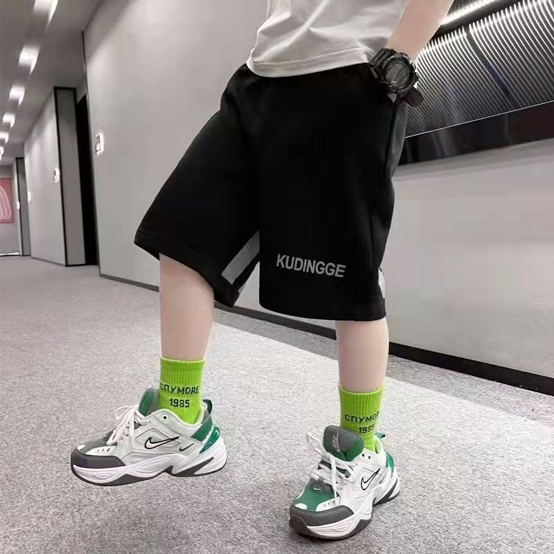 P summer pants new middle-aged and older children's summer middle pants boys thin sweatpants 74.2% COTTON