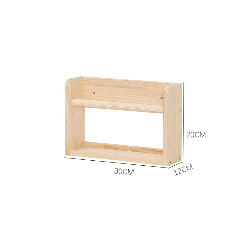 P Solid wood wall-mountedShelf Picture book shelf Children's bookshelf