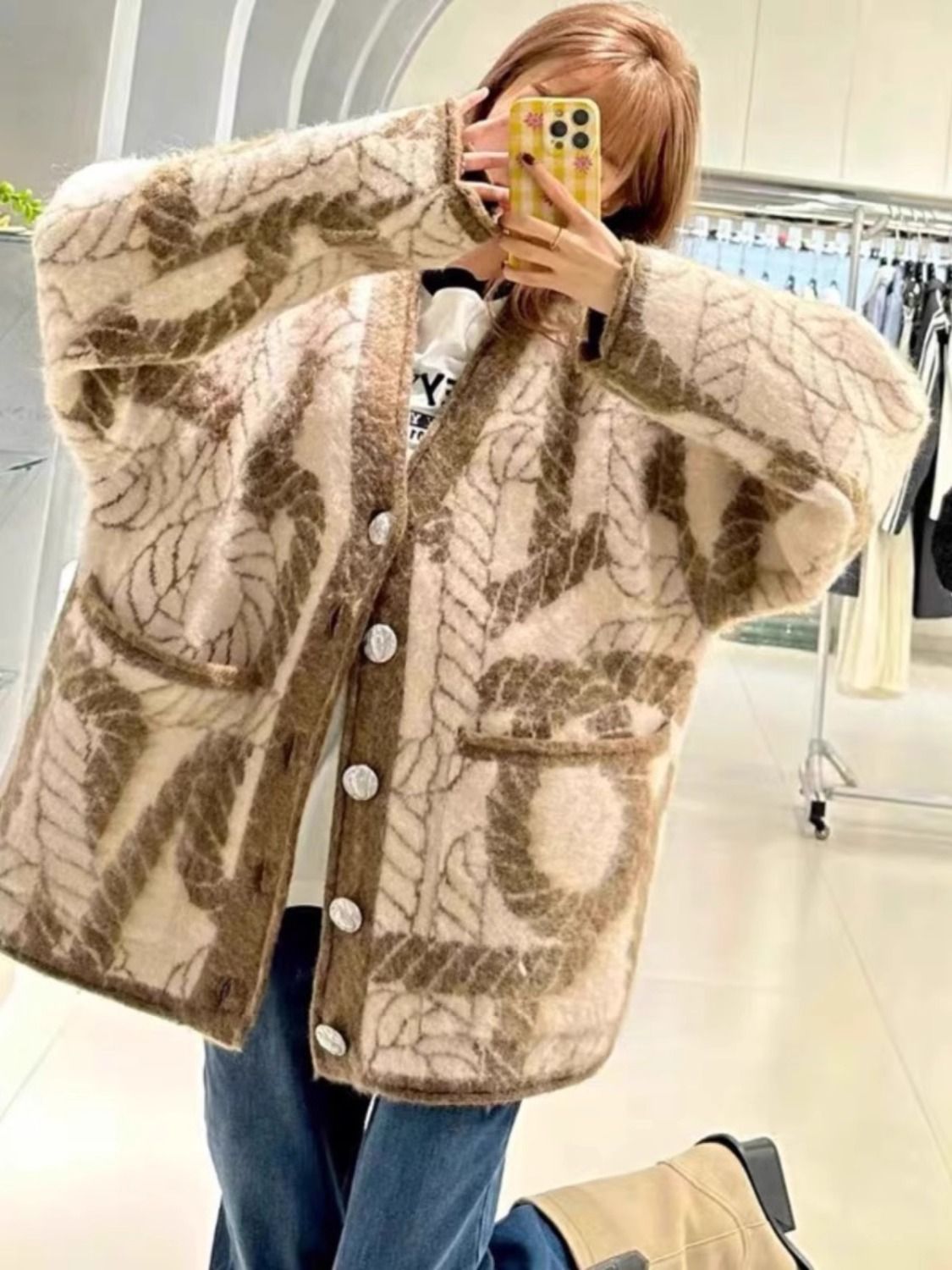 P Knitted sweater jacket