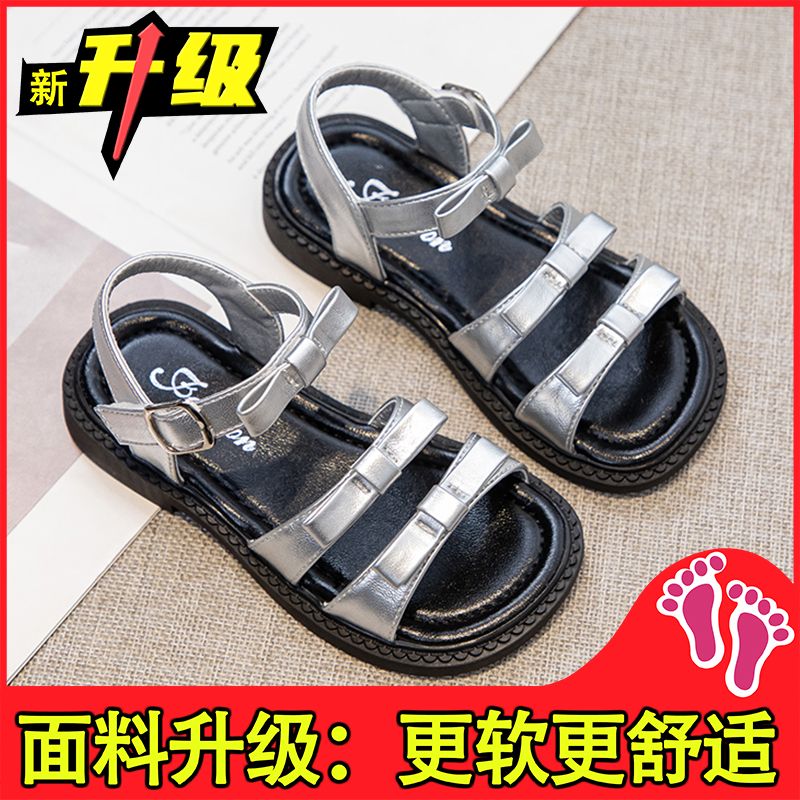 P new summer summer girl beach soft bottom Roman big children sandals