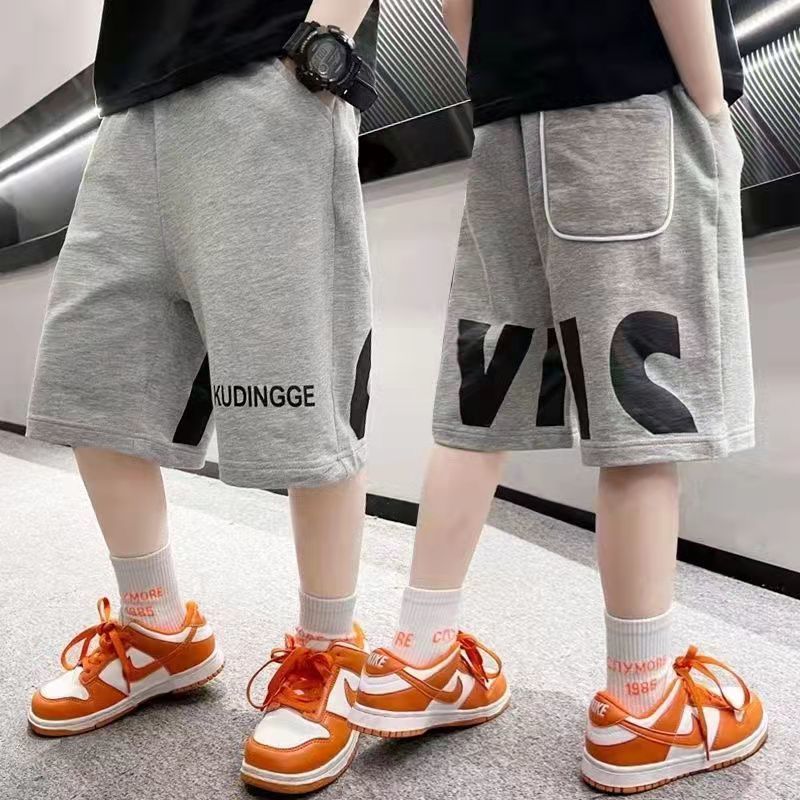 P summer pants new middle-aged and older children's summer middle pants boys thin sweatpants 74.2% COTTON