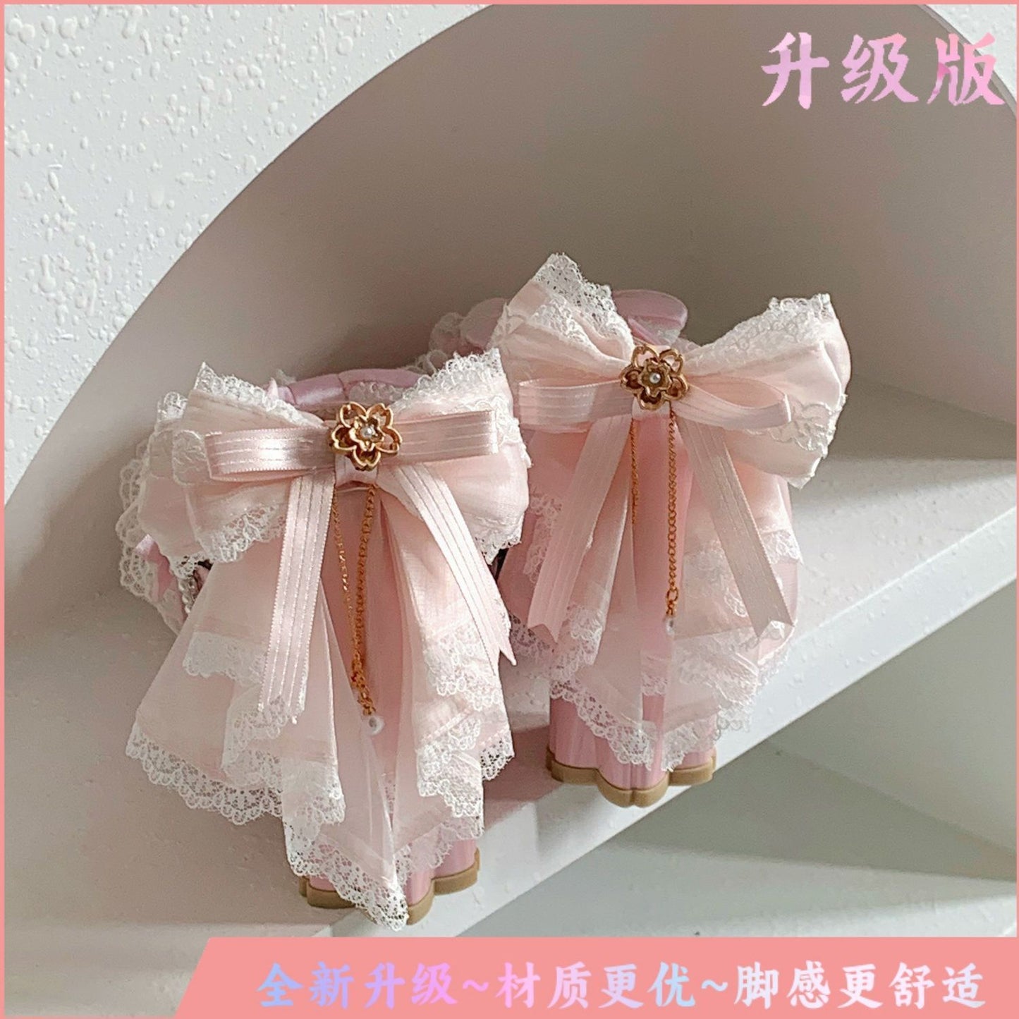 P lolita bow lace high heels