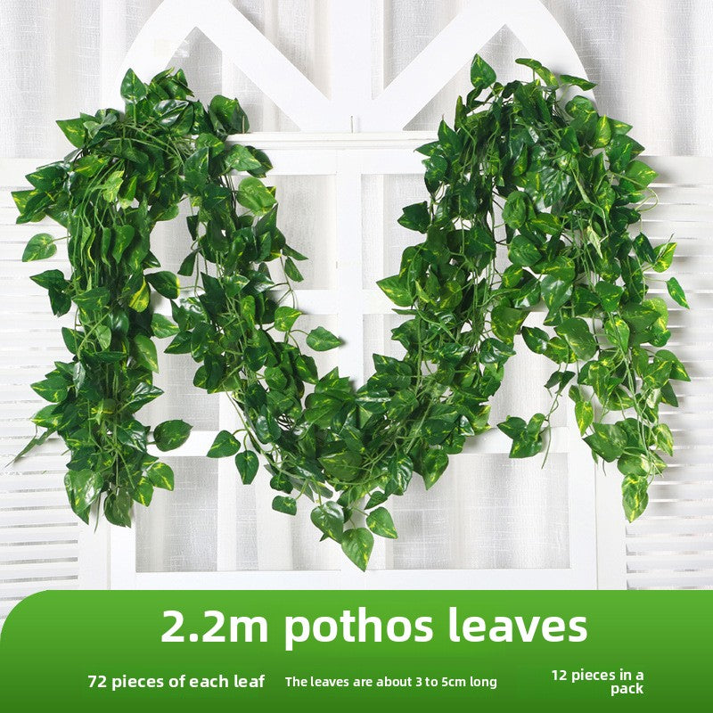 A Simulation Green Plant Vine Ivy Ivy Strip Outdoor Dill Leaf Vine Green Leaf Plant Interior Decoration Vine