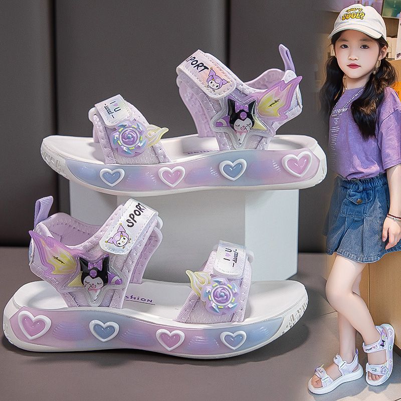 P summer new children's shoes cartoon Kulomi beach shoes girl foreign style princess summer