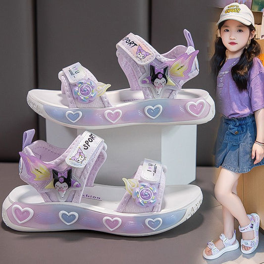 P summer new children's shoes cartoon Kulomi beach shoes girl foreign style princess summer