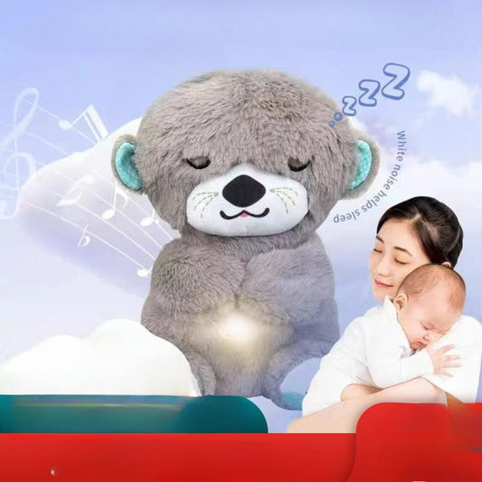 A breath otter breath bear cute plush toy soothing luminous doll cute sweet sleeping position otter sleeping