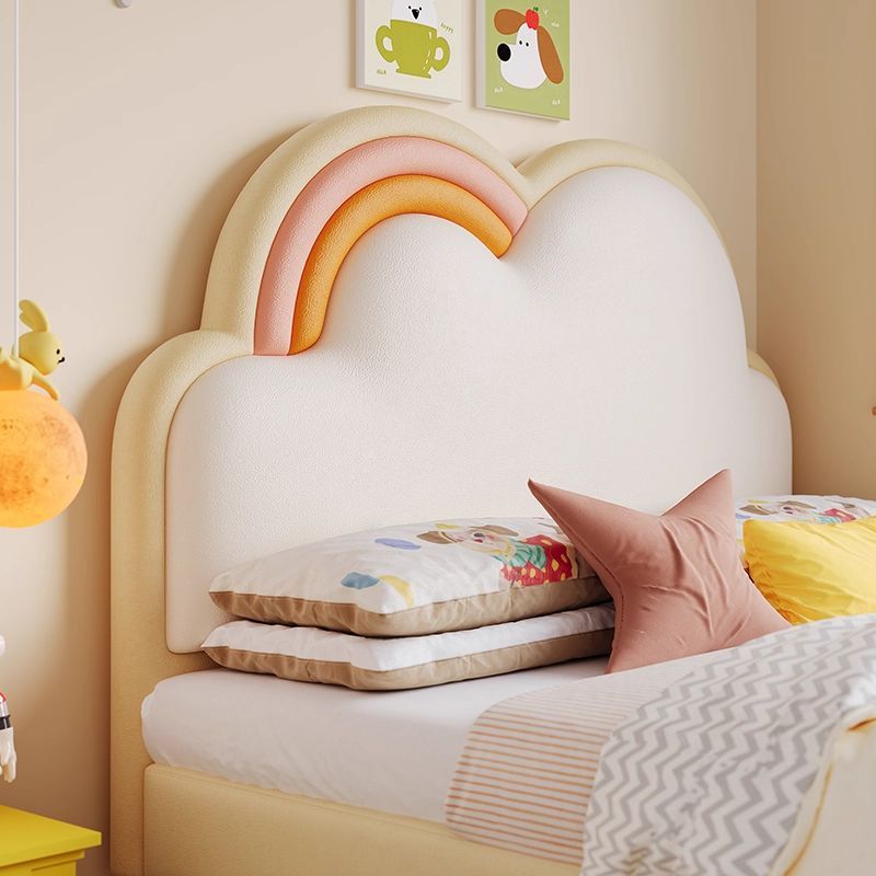 P rainbow bed boys and girls princess leather bed bedroom modern simple drawer storage small apartment children's room single bed