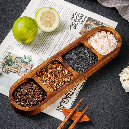 طبق نكهة مصنوع من خشب الأكاسيا، طبق وجبات خفيفة منزلي من الخشب الصلب