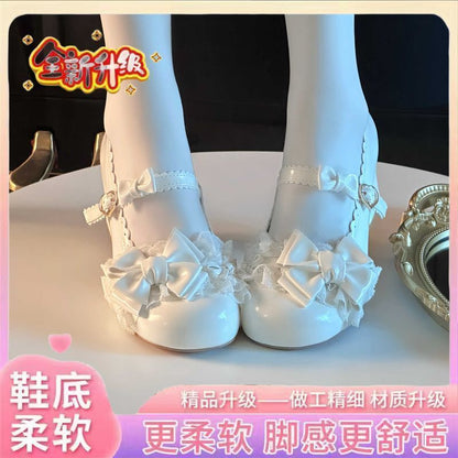 P lolita bow lace high heels