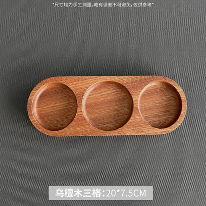 P Japanese-style solid wood tableware grid plate