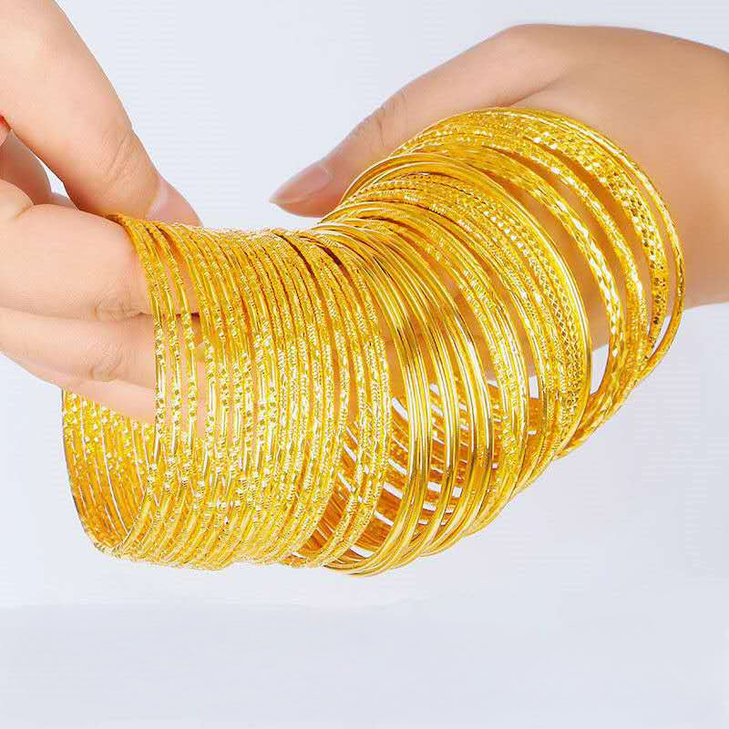 A sand gold jewelry gold bracelet bracelet bracelet glossy bracelet - Mixbatch