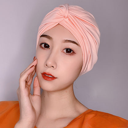 A korean new swim cap women's long hair fashion adult beach hat oversized bula head ladies hot spring swimming cap