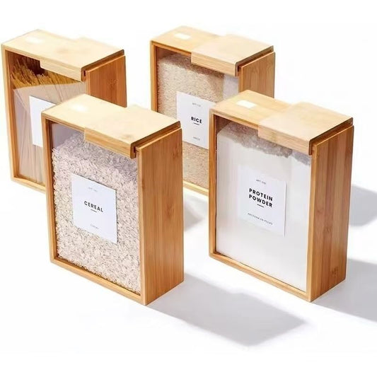 P Wooden Cereal Box Grain Storage Box