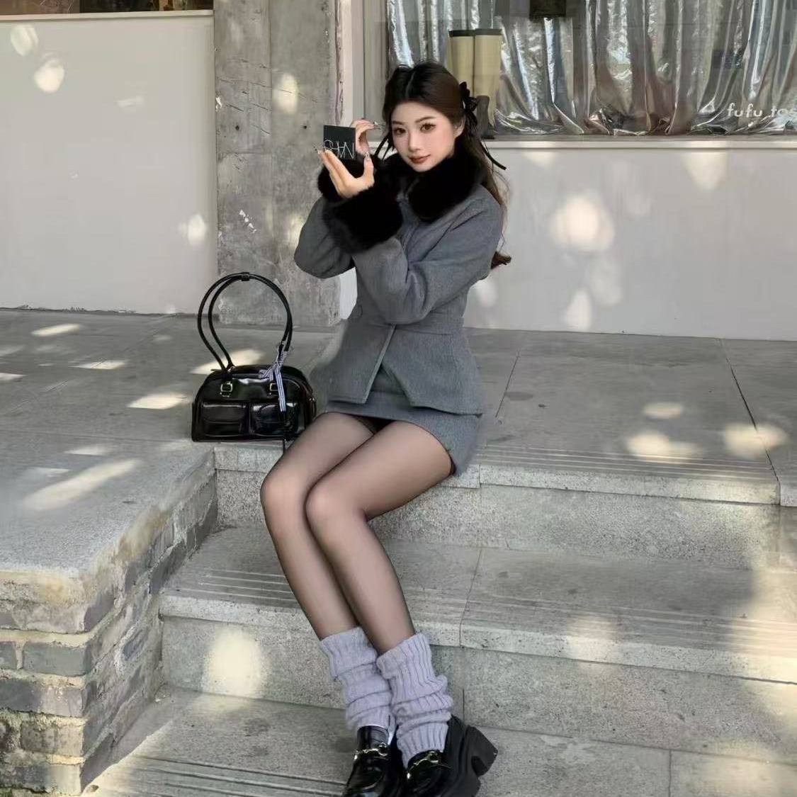 A skirt suit