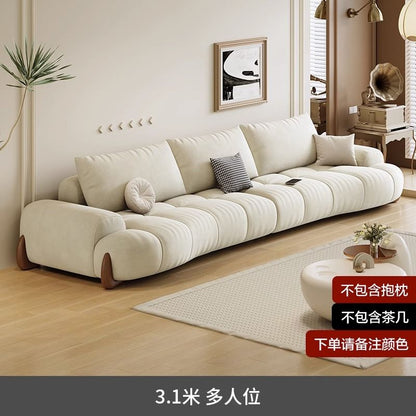 猫爪布沙发客厅新款小户型现代简约白色奶油风弧形猫抓皮沙发 - Mixbatch
